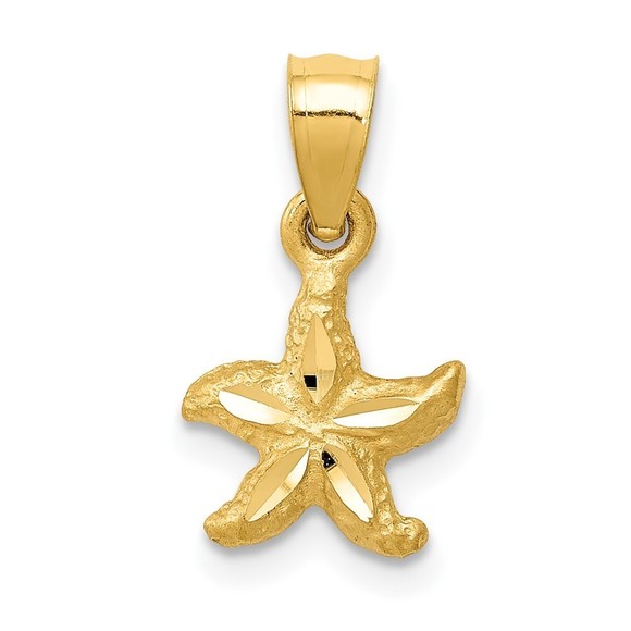 10K Gold Starfish Pendant - Picture 1 of 4